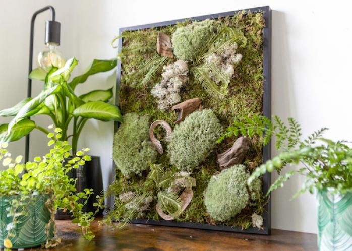 Création d'une fresque végétale au logo de l'entreprise